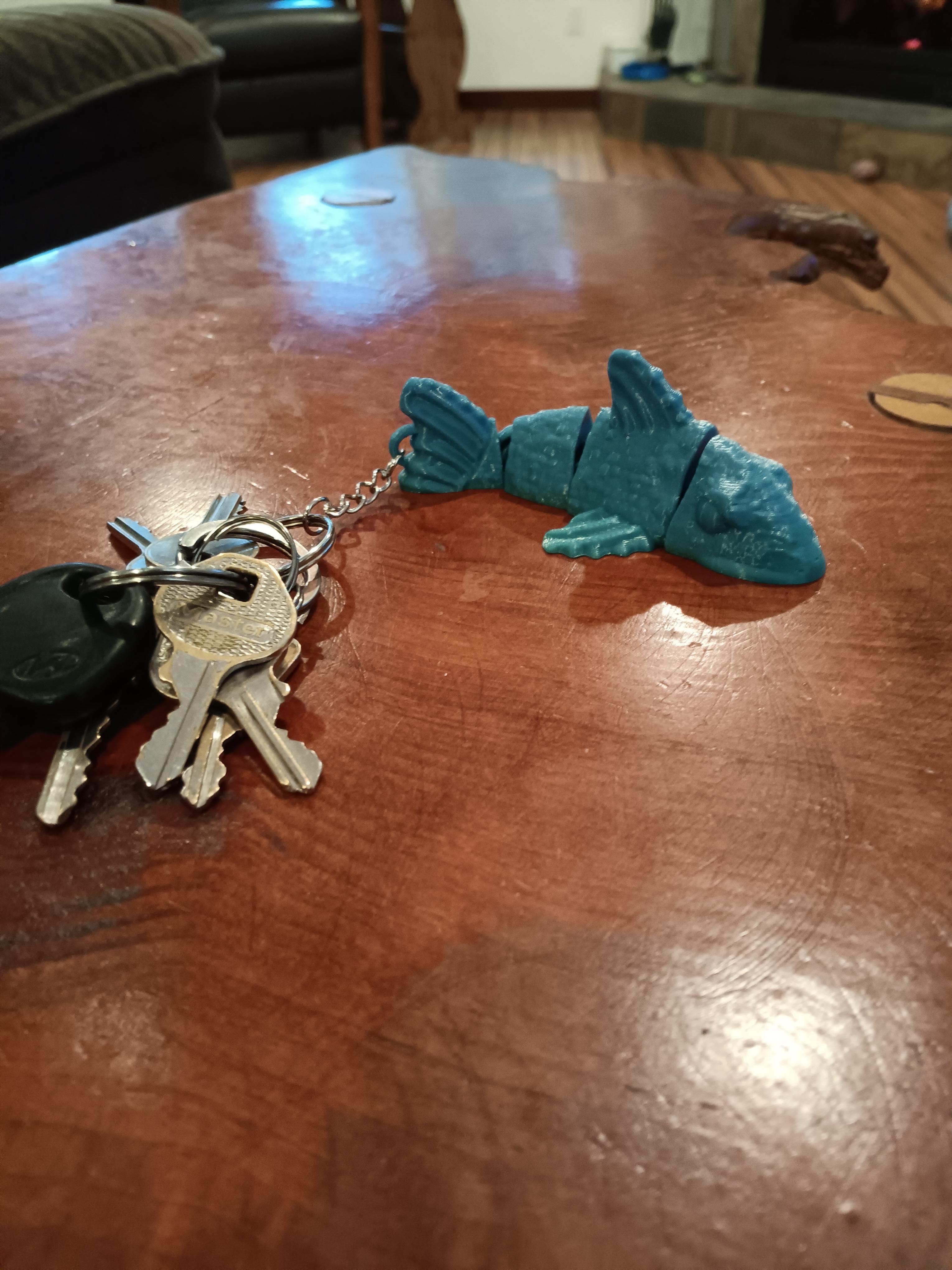 Flexi Koi Fish Keychain - print in place - articulated - fidget toy 3d model