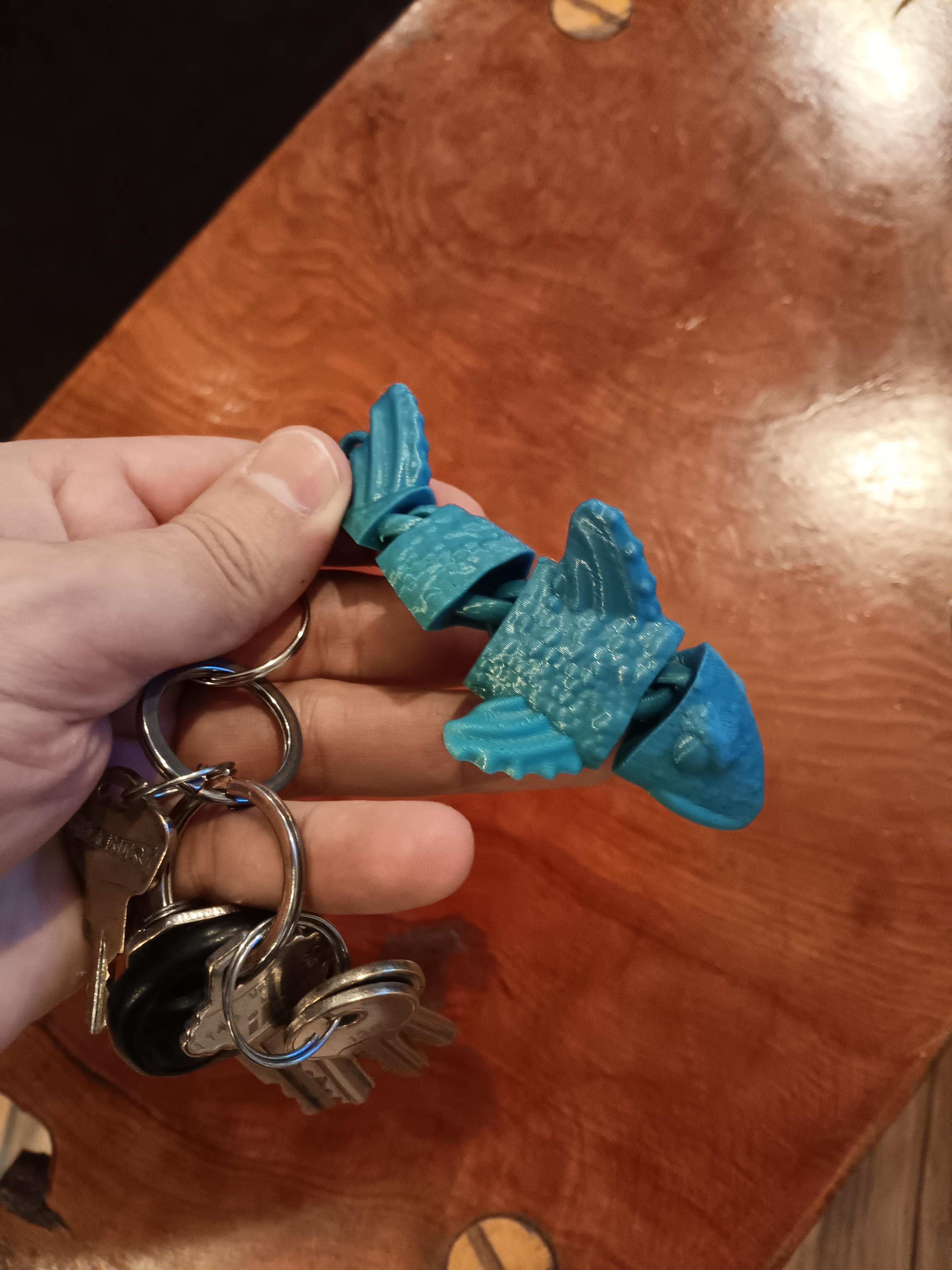 Flexi Koi Fish Keychain - print in place - articulated - fidget toy 3d model