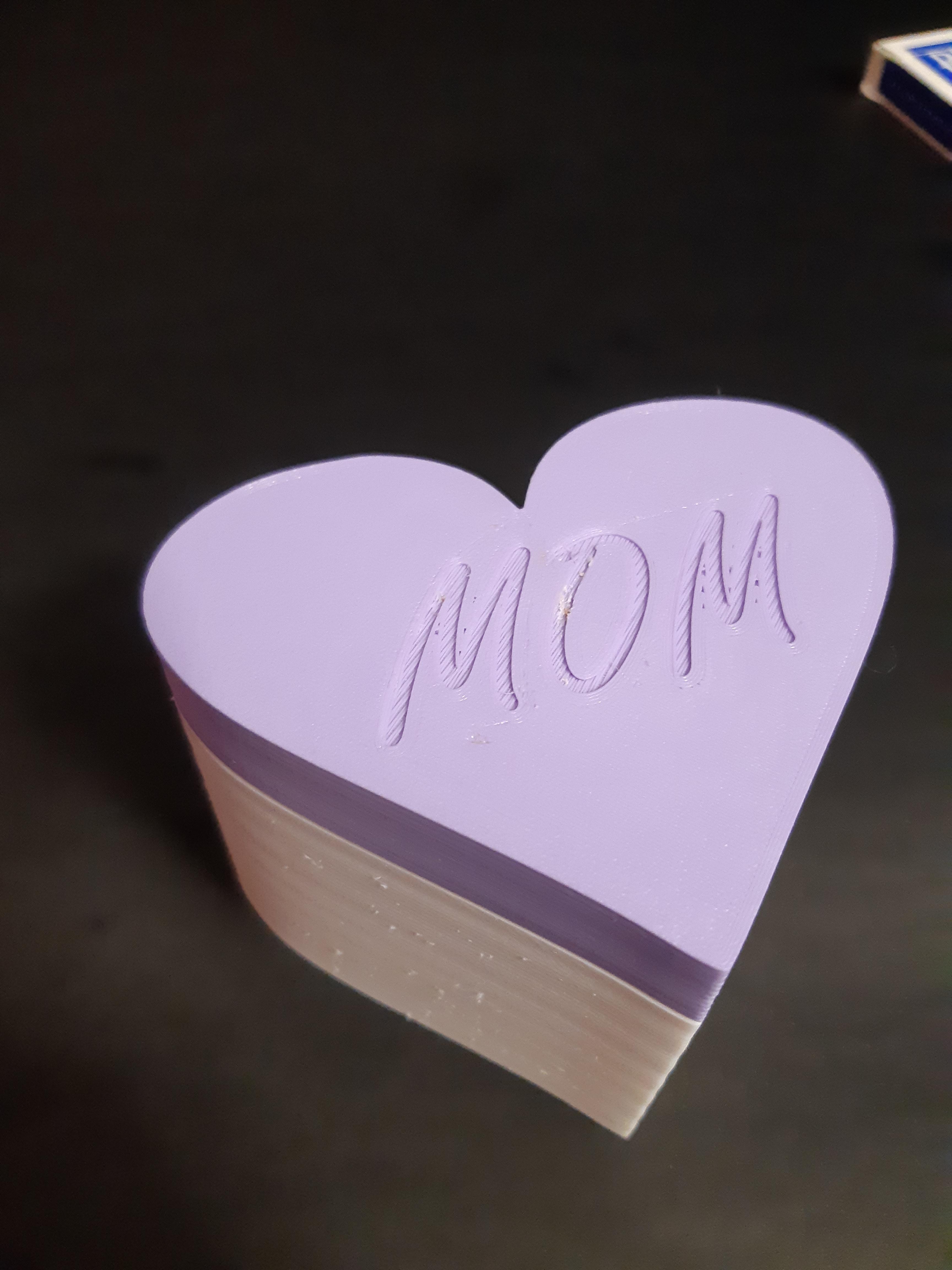 Light Weight Gift Box - Heart Shaped for Mother's Day - Support Free 3d model