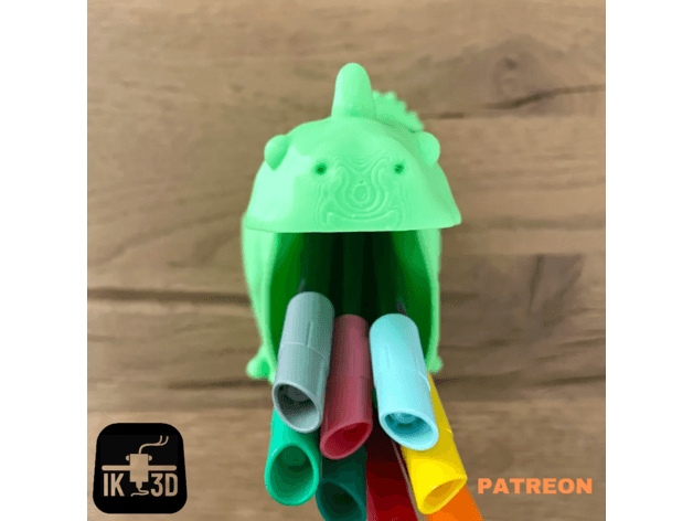 Chubby T-Rex Dinosaur Pencil Holder / Pot / Container 3d model