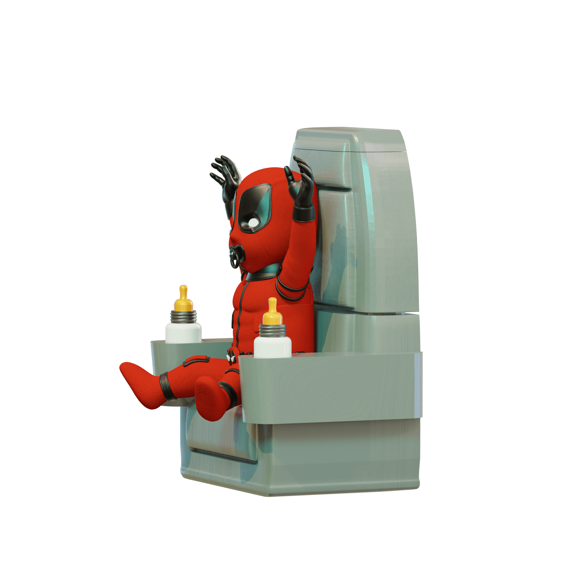 Baby Deadpool Popcorn Bucket 3d model