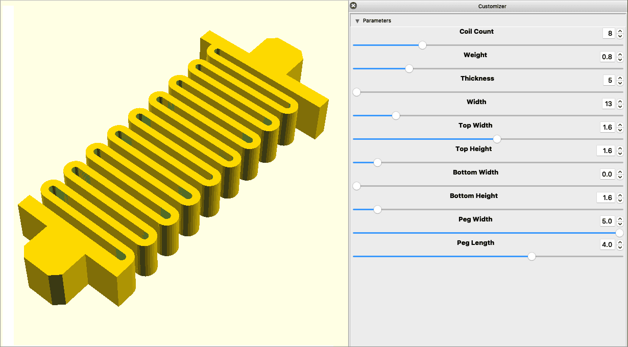 Parametric Bobblehead Springs 3d model