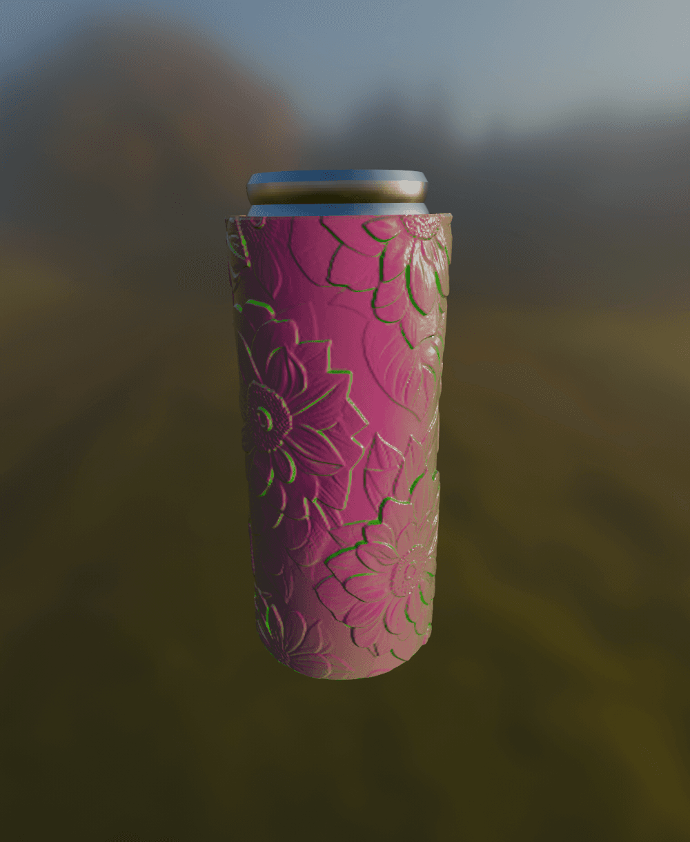 Flower Seltzer Can Holder / Vase 3d model