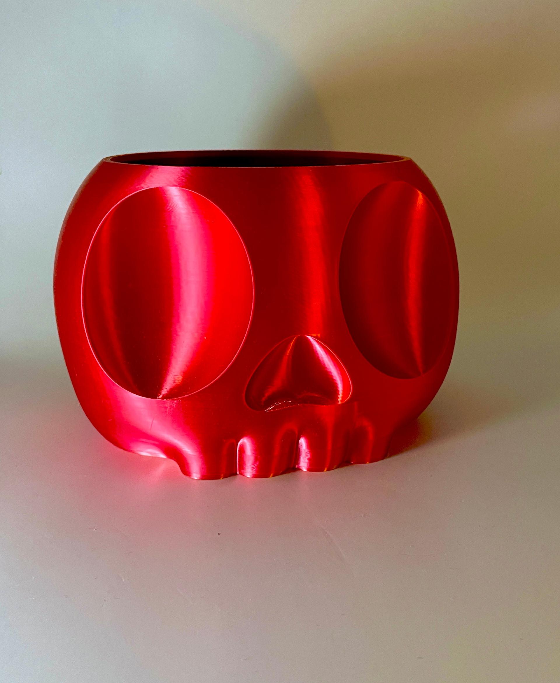 Skull Bin - Sunlu Silk Red/Gold - 3d model