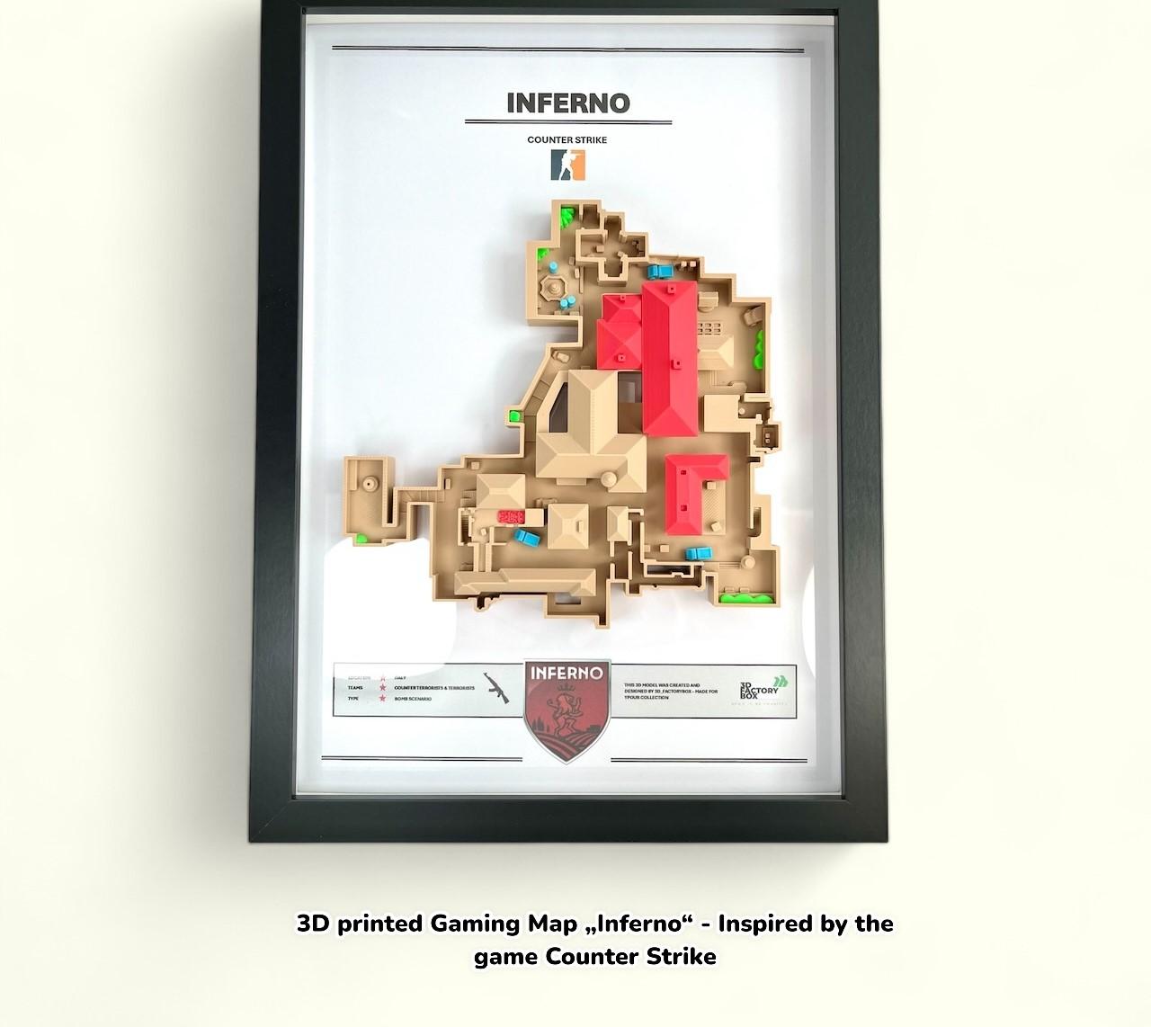 3D Printed Gaming Map - Inspired by "Inferno from Counter Strike" 3d model