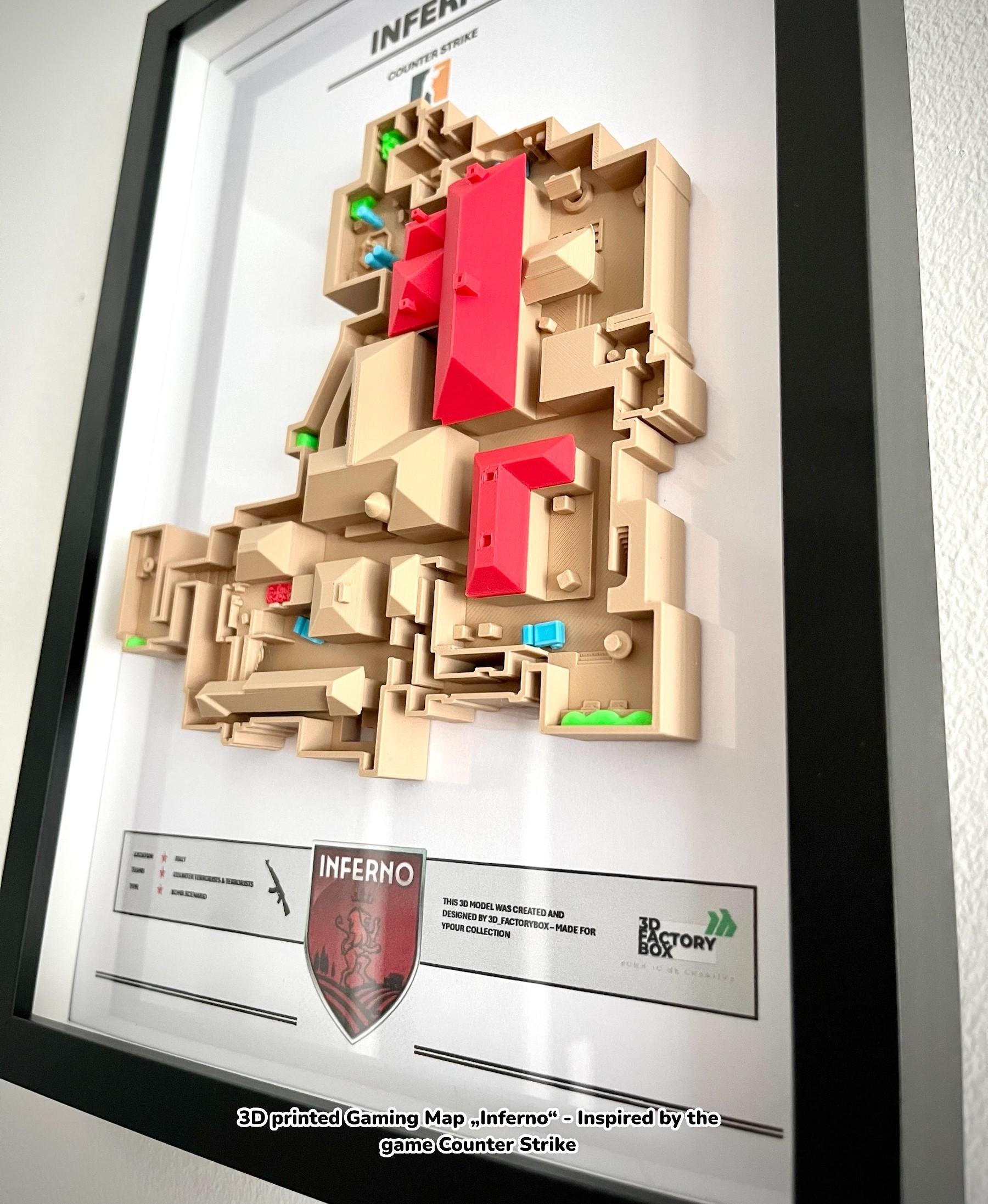 3D Printed Gaming Map - Inspired by "Inferno from Counter Strike" 3d model