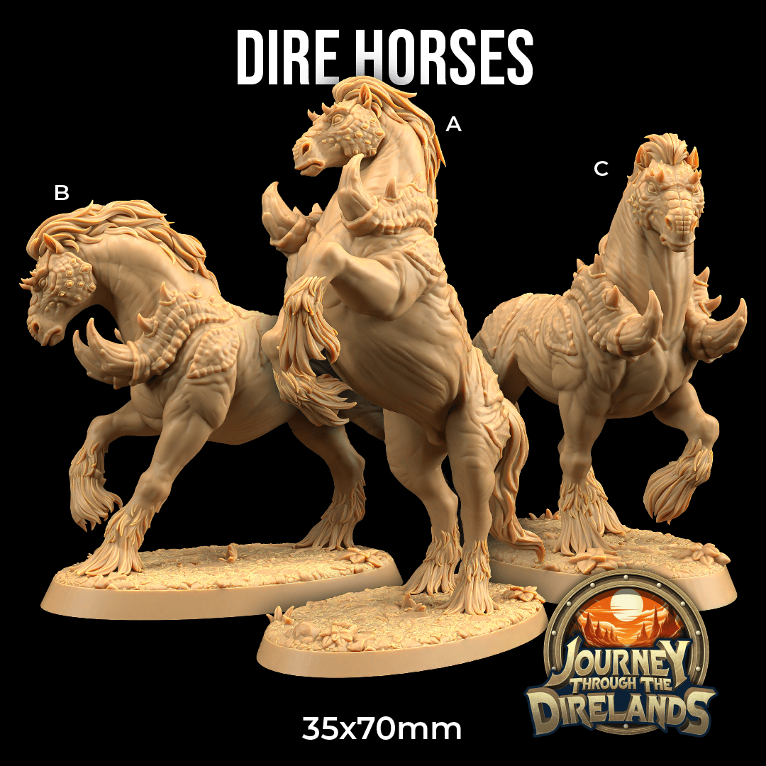 Dire Horses 3d model