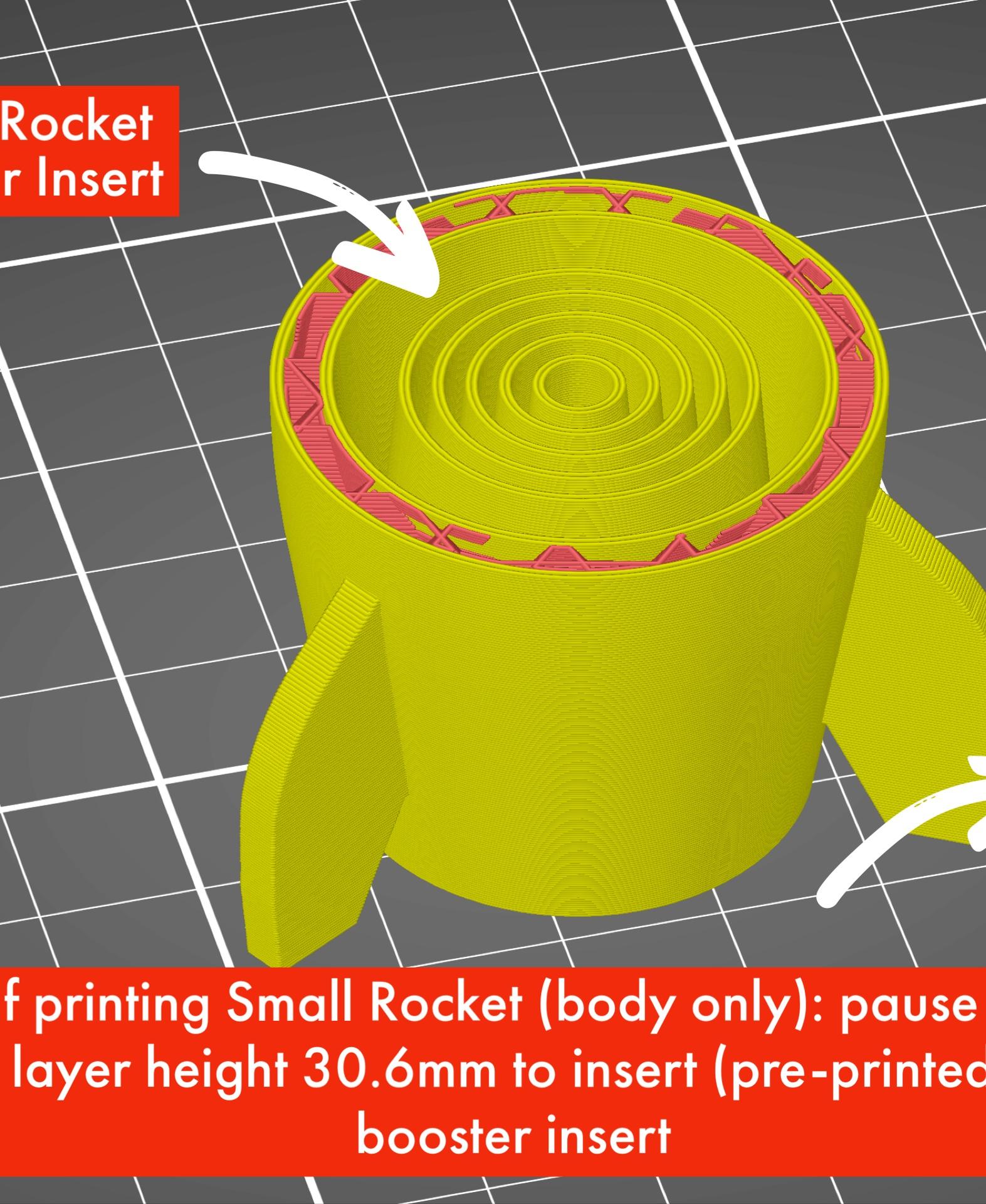 Rocket with Boosters (2 sizes) 3d model