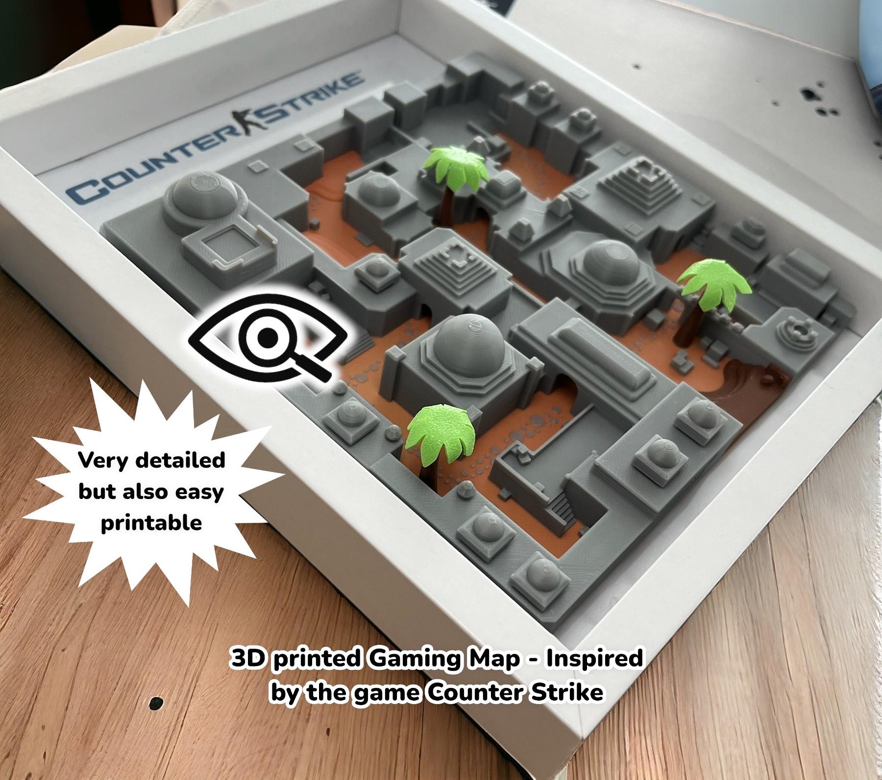 3D Printed Gaming Map - Inspired by "Dust 2 from Counter Strike" 3d model