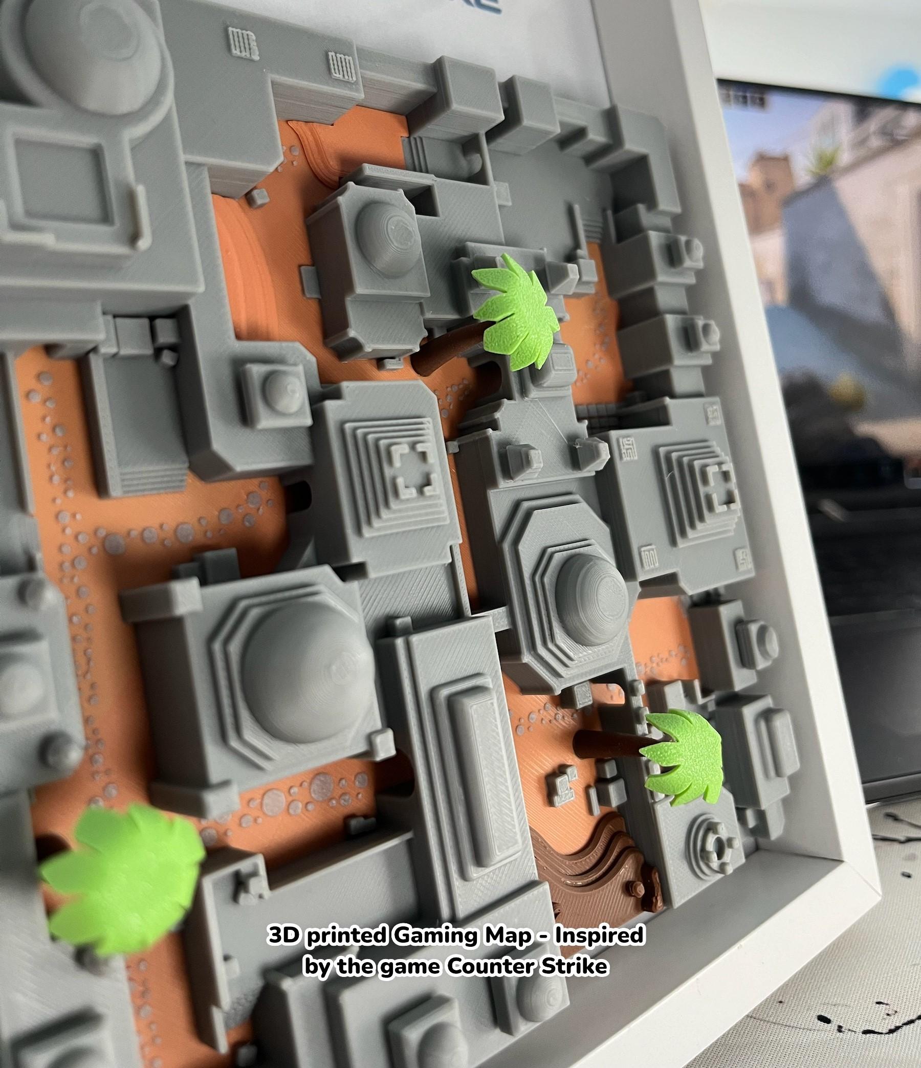 3D Printed Gaming Map - Inspired by "Dust 2 from Counter Strike" 3d model