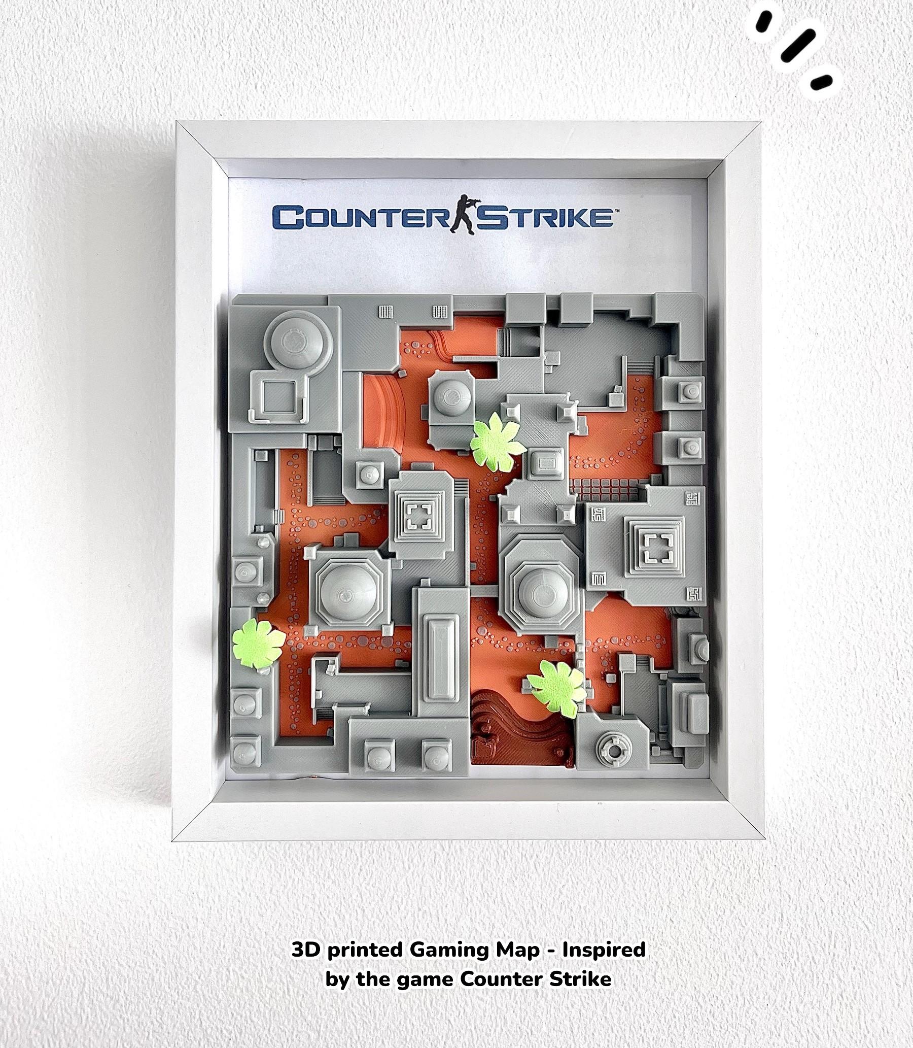 3D Printed Gaming Map - Inspired by "Dust 2 from Counter Strike" 3d model