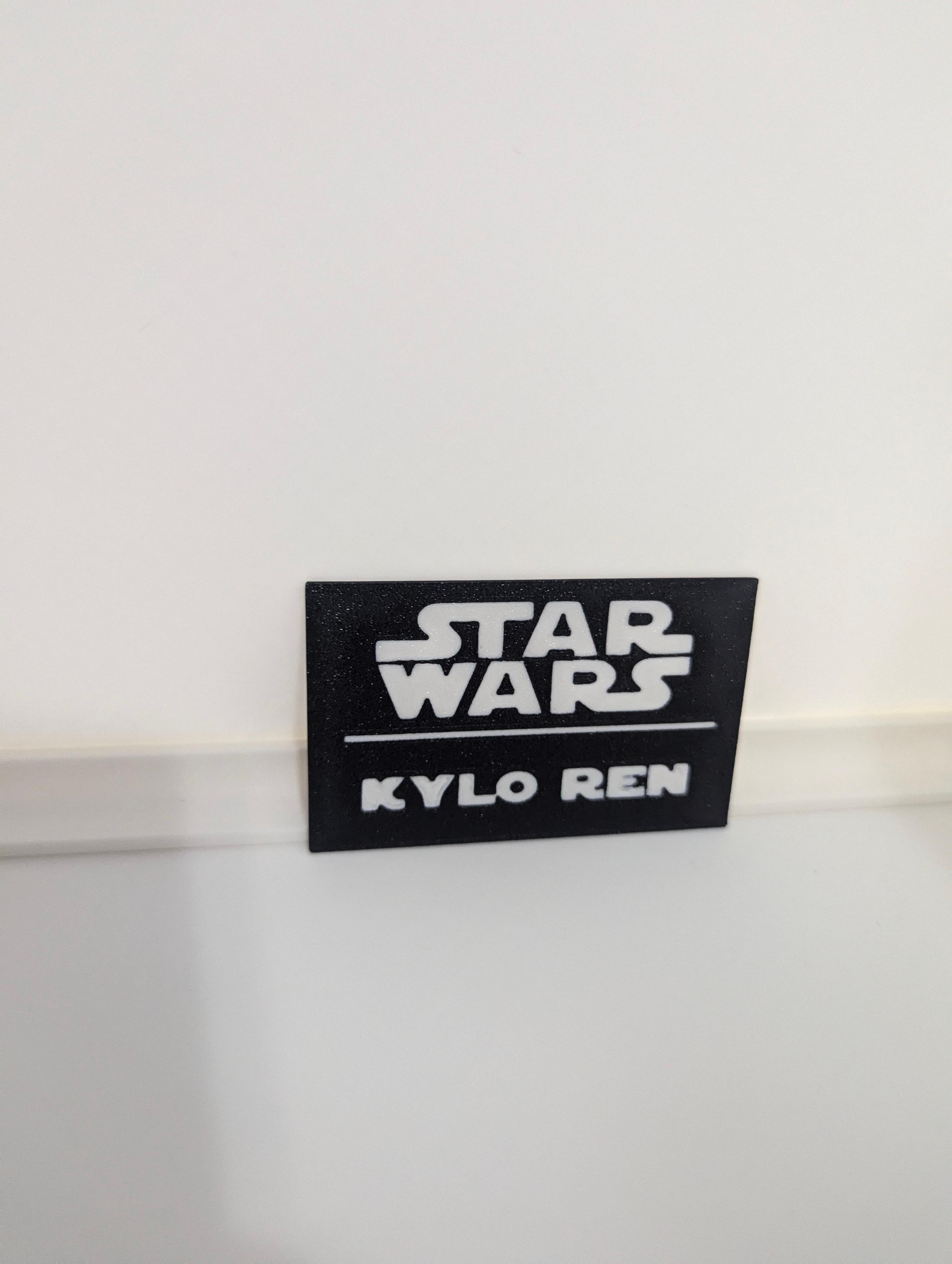 Kylo Ren Multicolor Nameplates 3d model