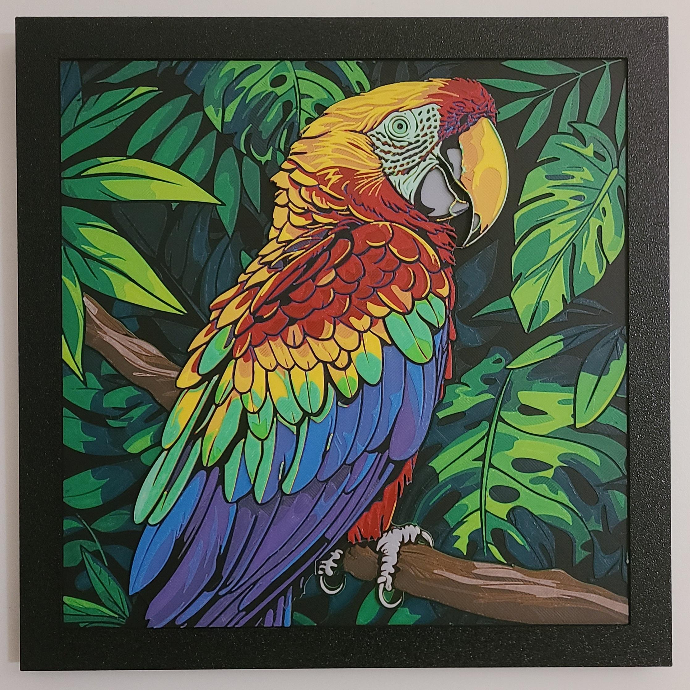 Rainbow Macaw - Filament Painting 3d model