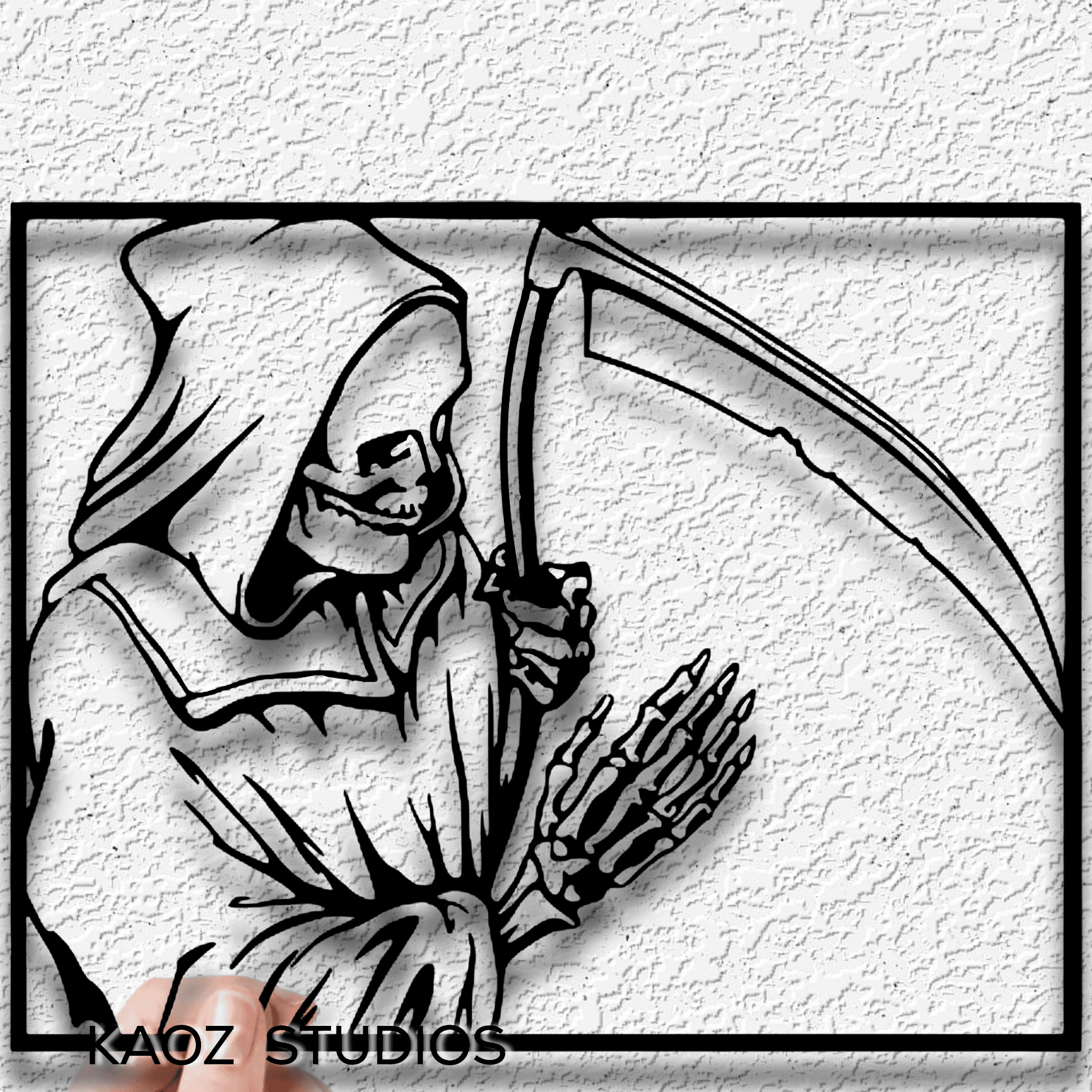 grim reaper wall art skeleton wall decor halloween decoration 3d model