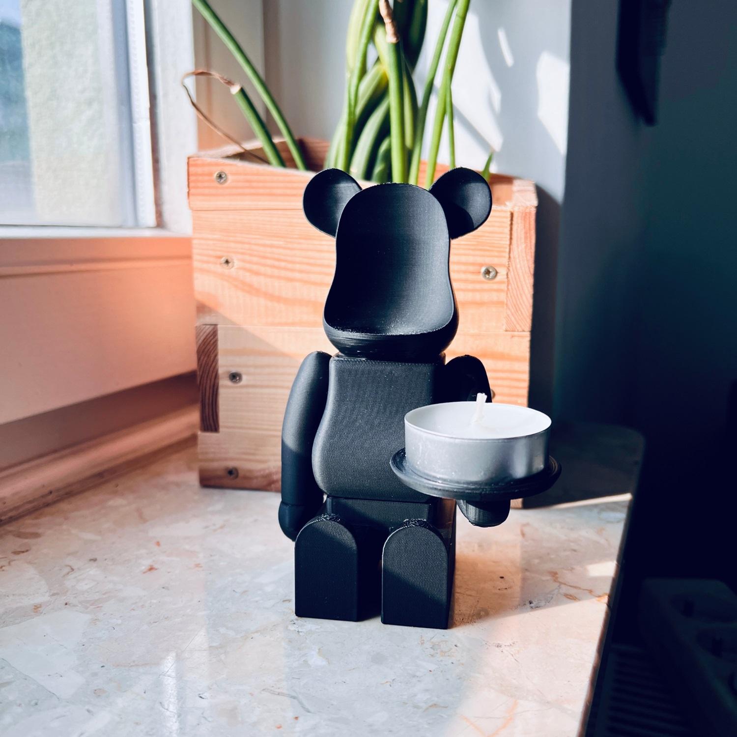 BEARBRICK PLATE CANDLE HOLDER 3d model