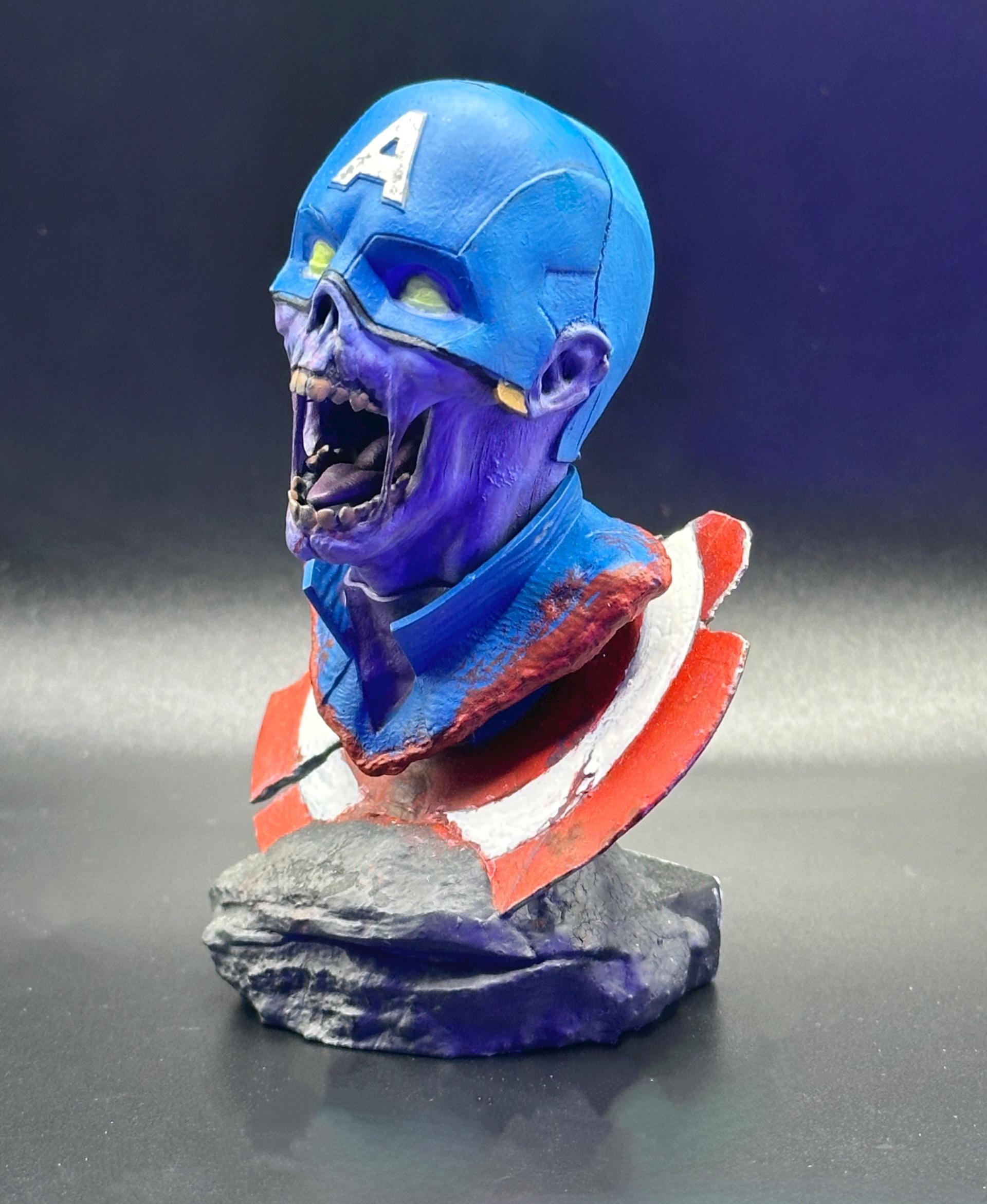 Zombie Captain America Bust 3d model