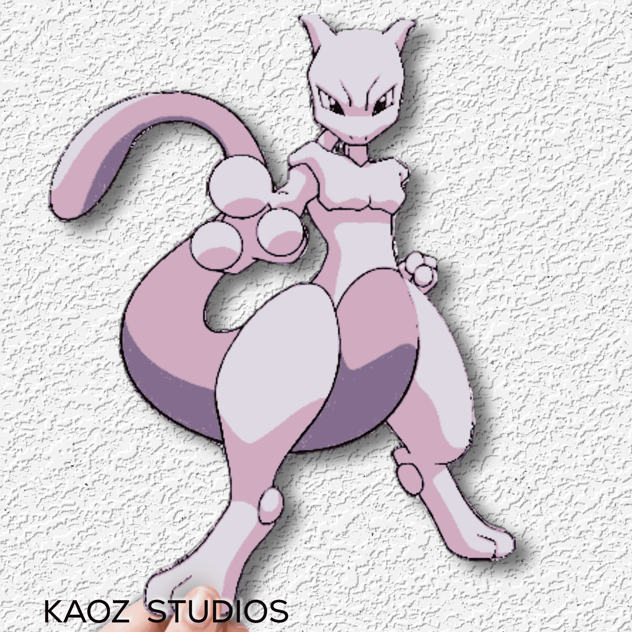 mewtwo wall art pokemon easy multicolor print 3d model