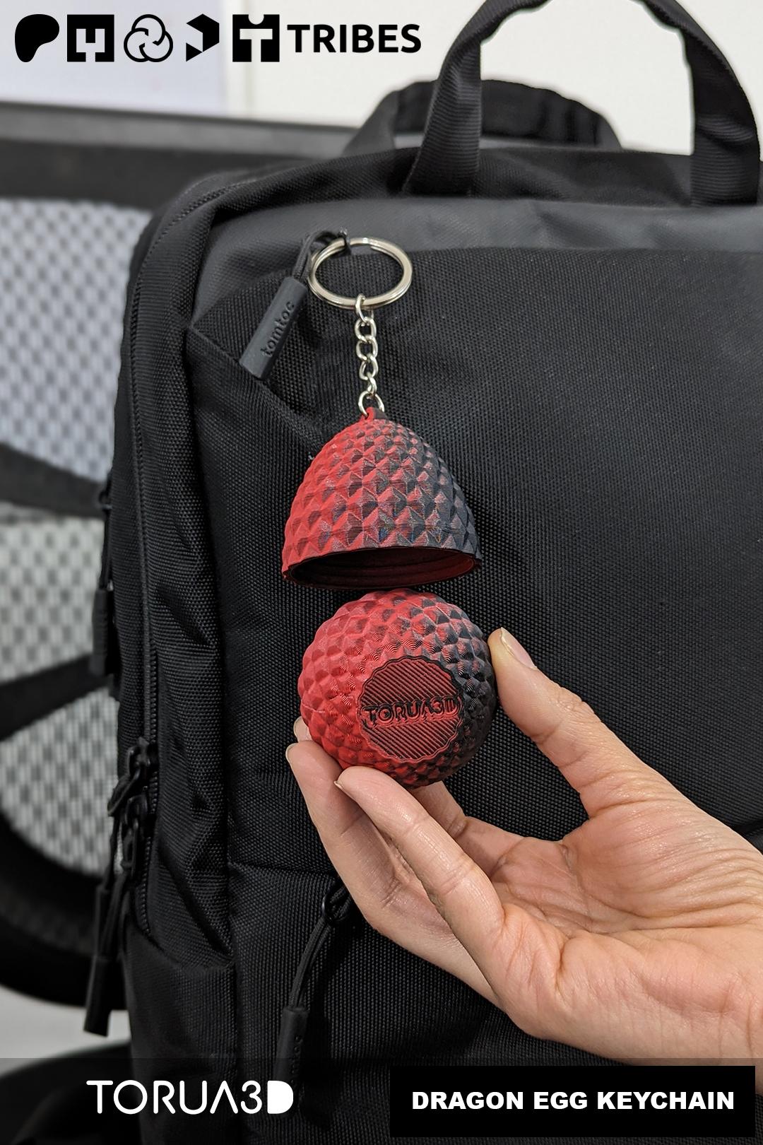 Dragon egg Keychain - Print in place 3d model