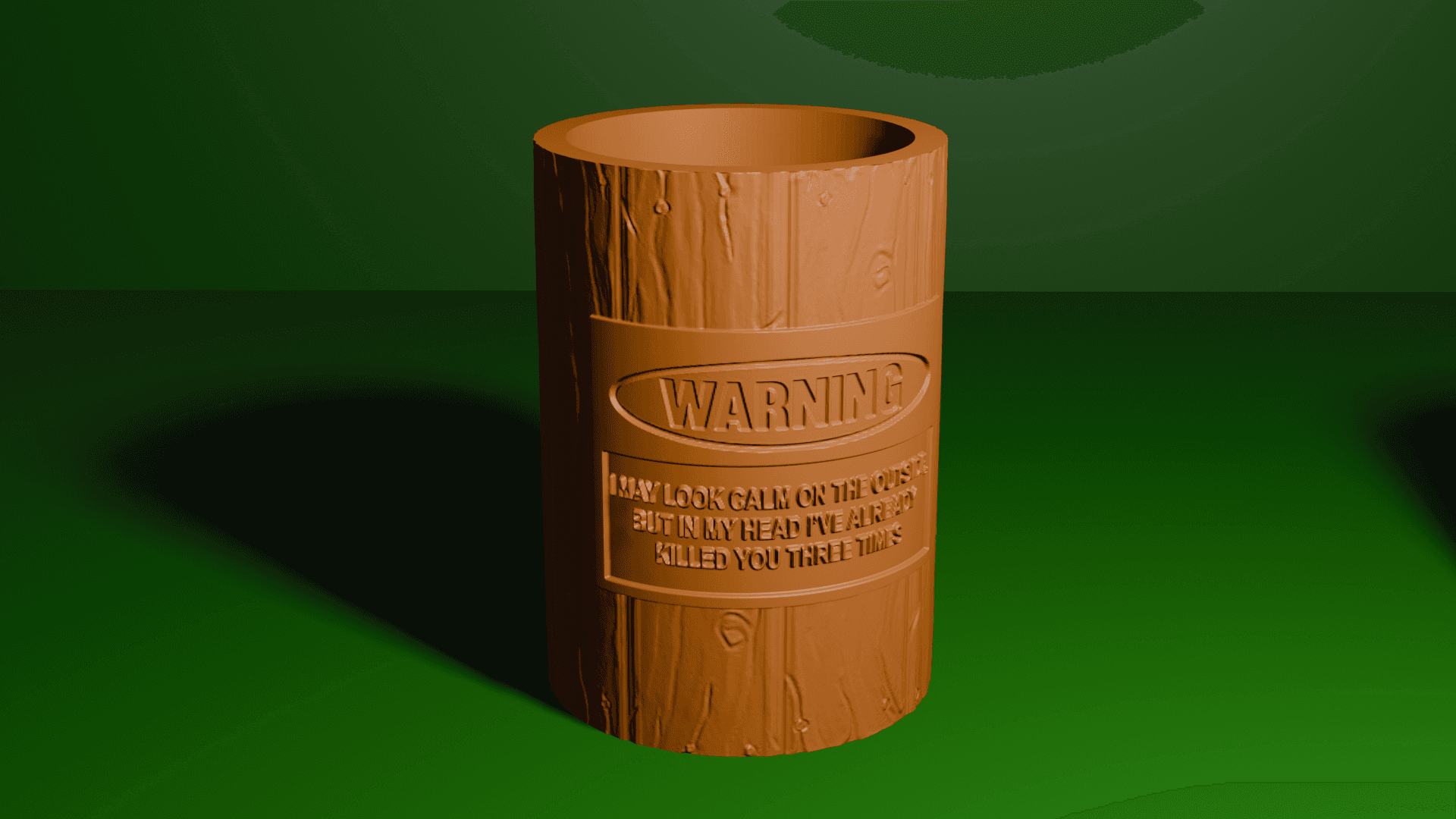 Funny "Look Calm" Can Holder / Koozie - Pen Holder 3d model