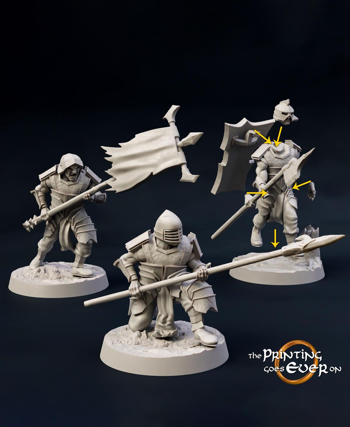 Modular Half-Orc Pikemen 3d model