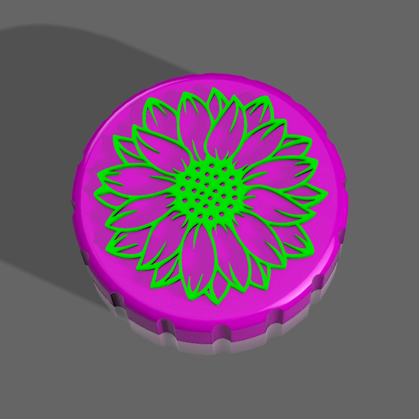 Sunflower Stash Jar Lid 3d model