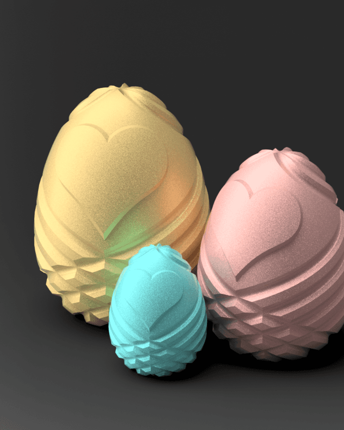 Large Heart Egg 3d model