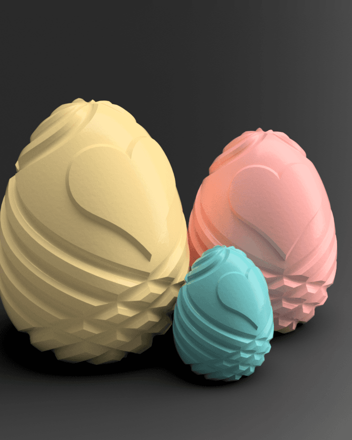 Large Heart Egg 3d model