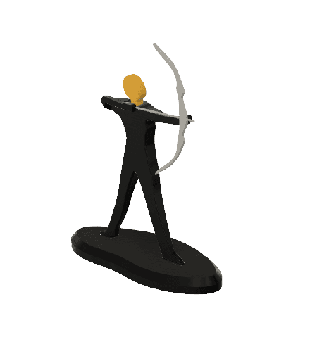 Archery Athlete Minimalist Square 3d model