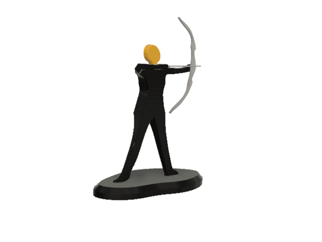 Archery Athlete Minimalist Square 3d model