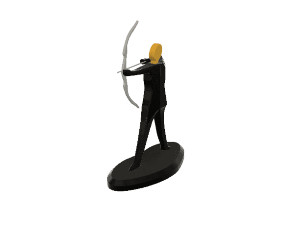 Archery Athlete Minimalist Square 3d model