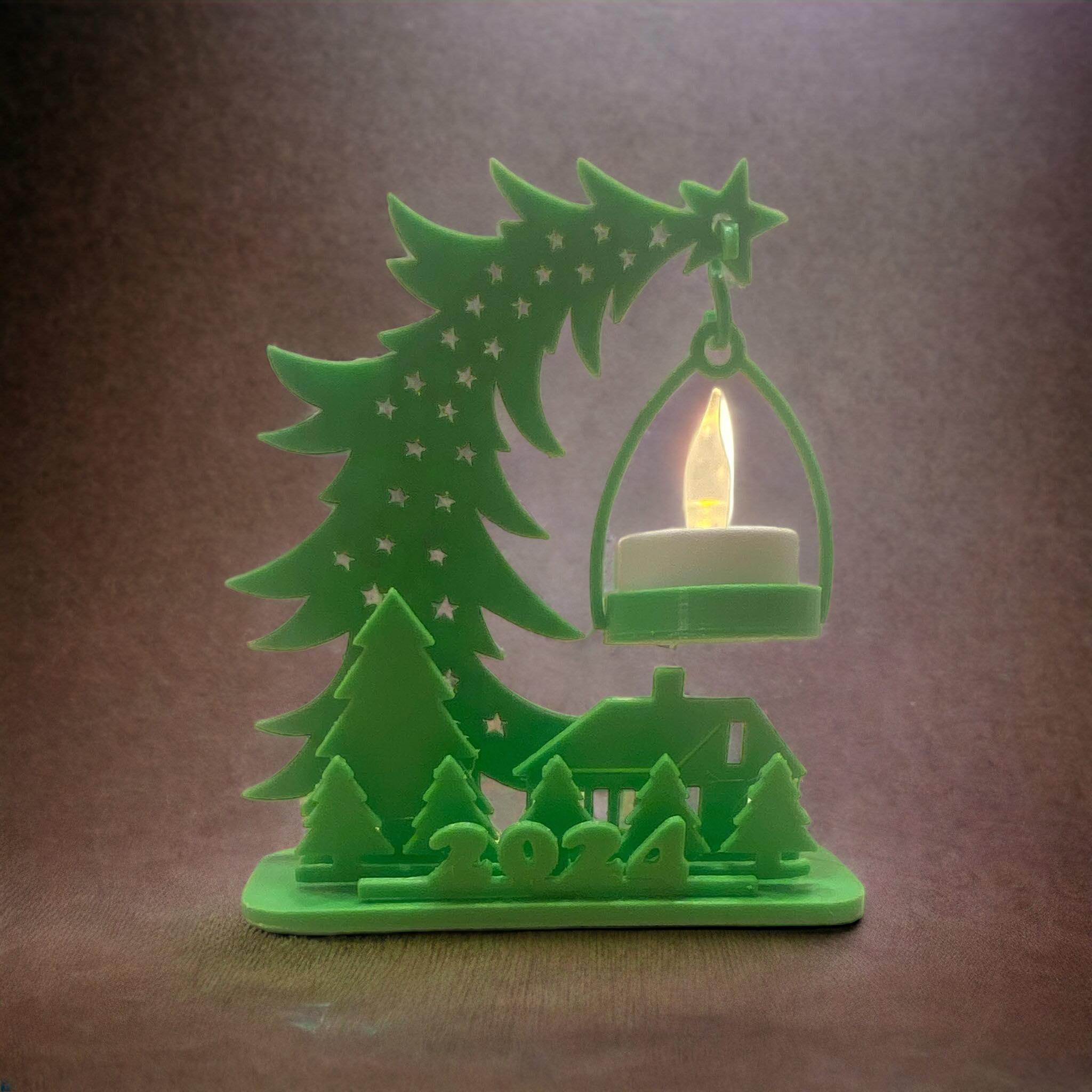 CHRISTMAS TREE TEA LIGHT LED CANDLE HOLDER 3d model