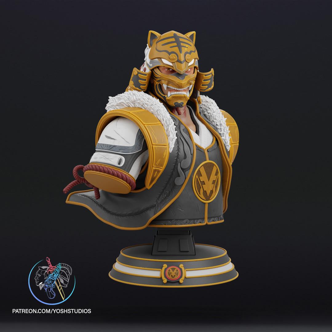 Sengoku White Ranger Bust 3D Printer File STL 3d model