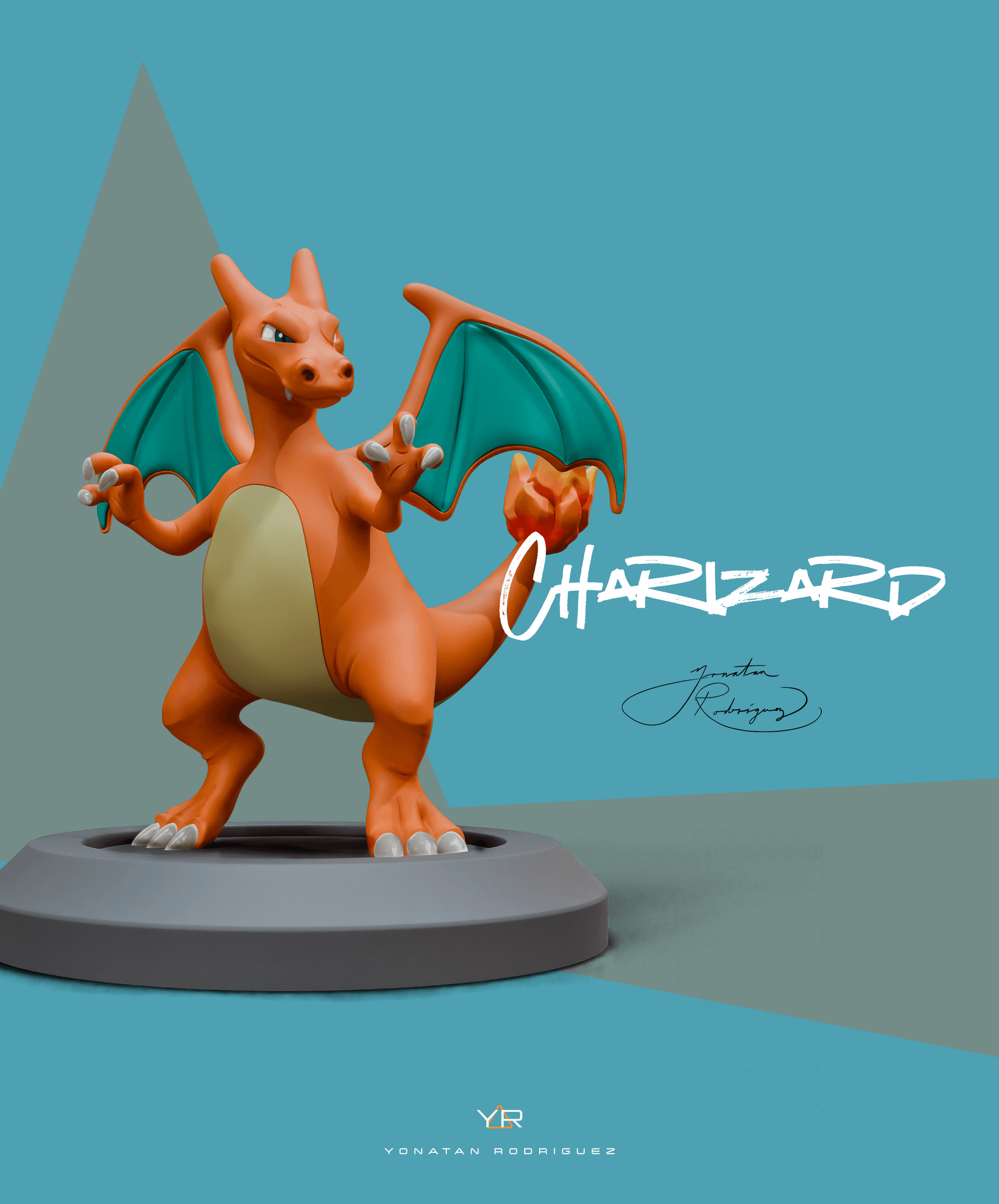 Charizard-Pockemon (Stylized Fan art) 3d model