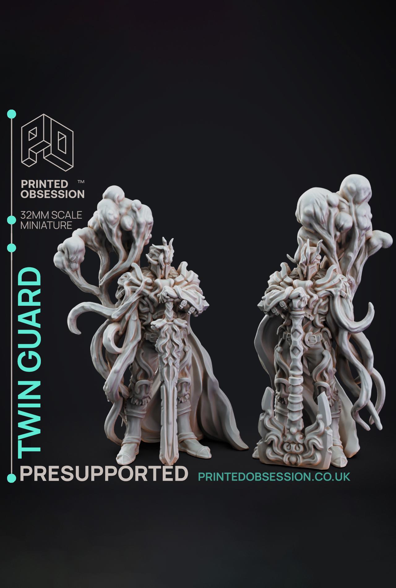 Twin Guard - The Mists of Change - PRESUPPORTED - Illustrated and Stats - 32mm scale			 3d model