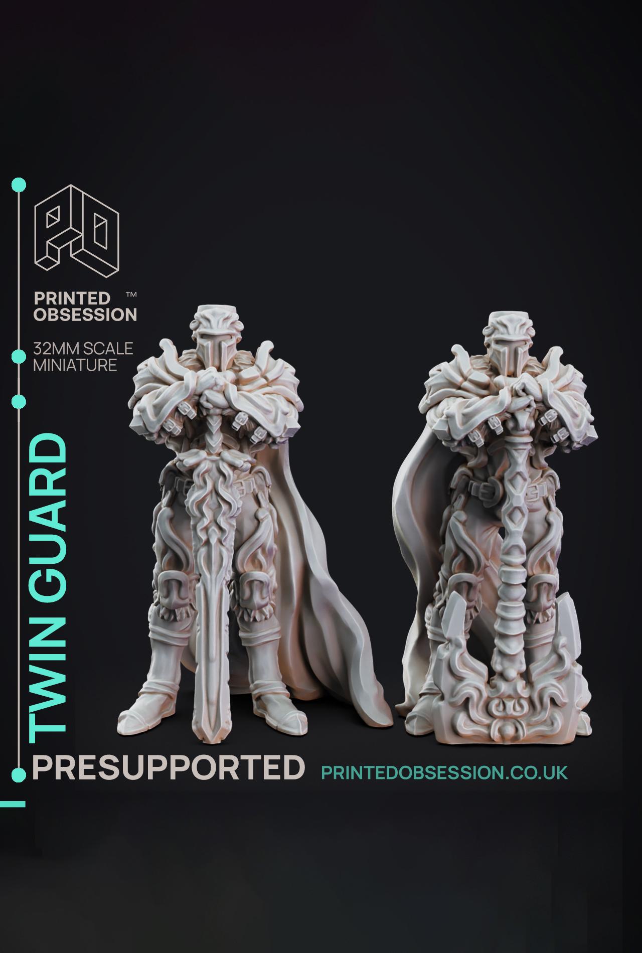 Twin Guard - The Mists of Change - PRESUPPORTED - Illustrated and Stats - 32mm scale			 3d model