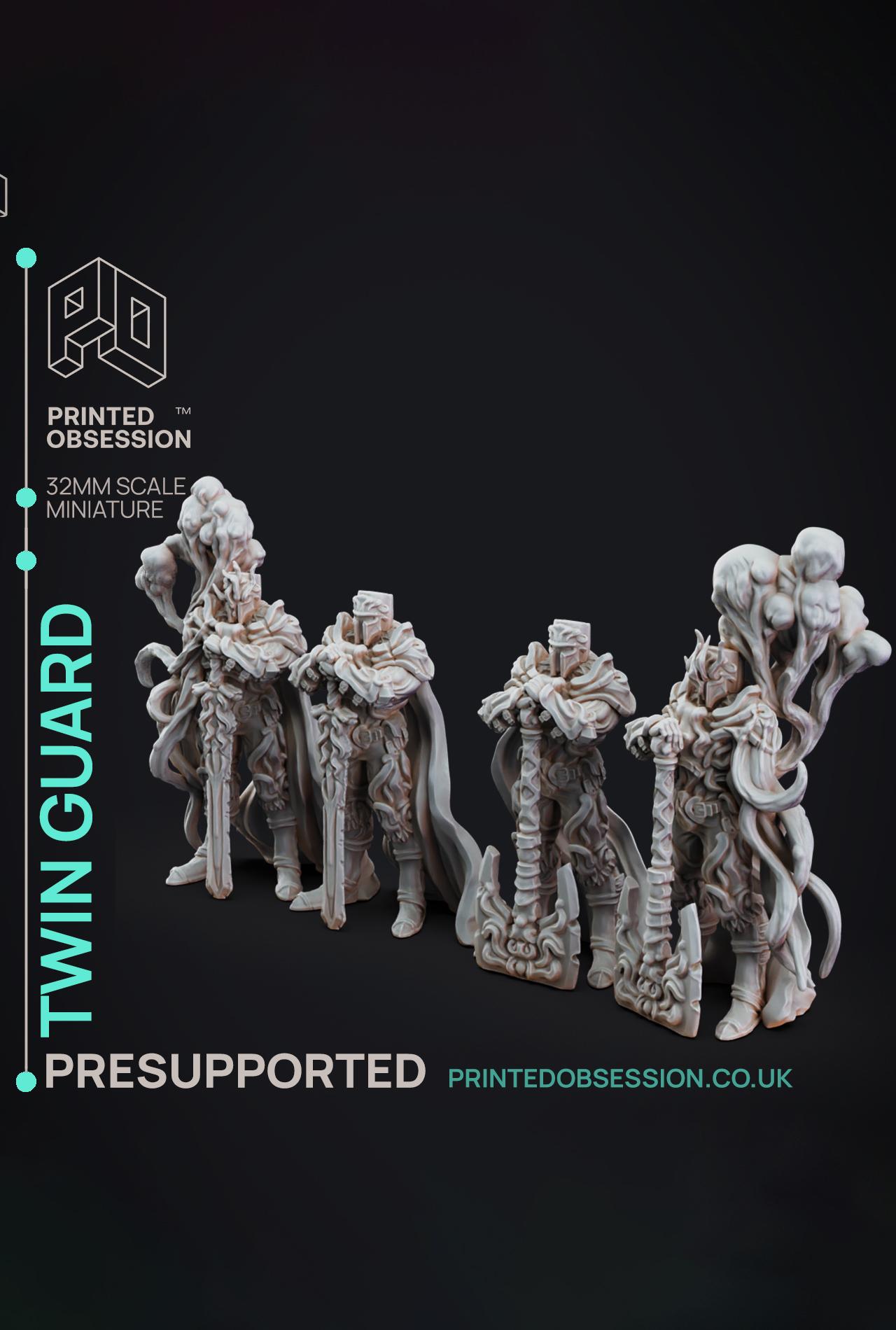 Twin Guard - The Mists of Change - PRESUPPORTED - Illustrated and Stats - 32mm scale			 3d model