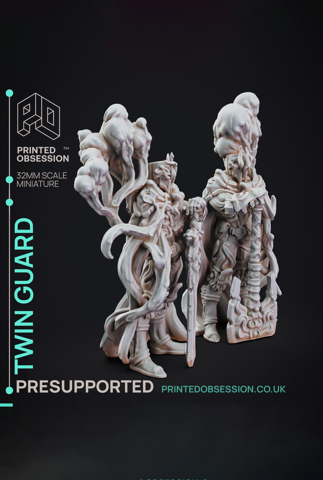 Twin Guard - The Mists of Change - PRESUPPORTED - Illustrated and Stats - 32mm scale			 3d model