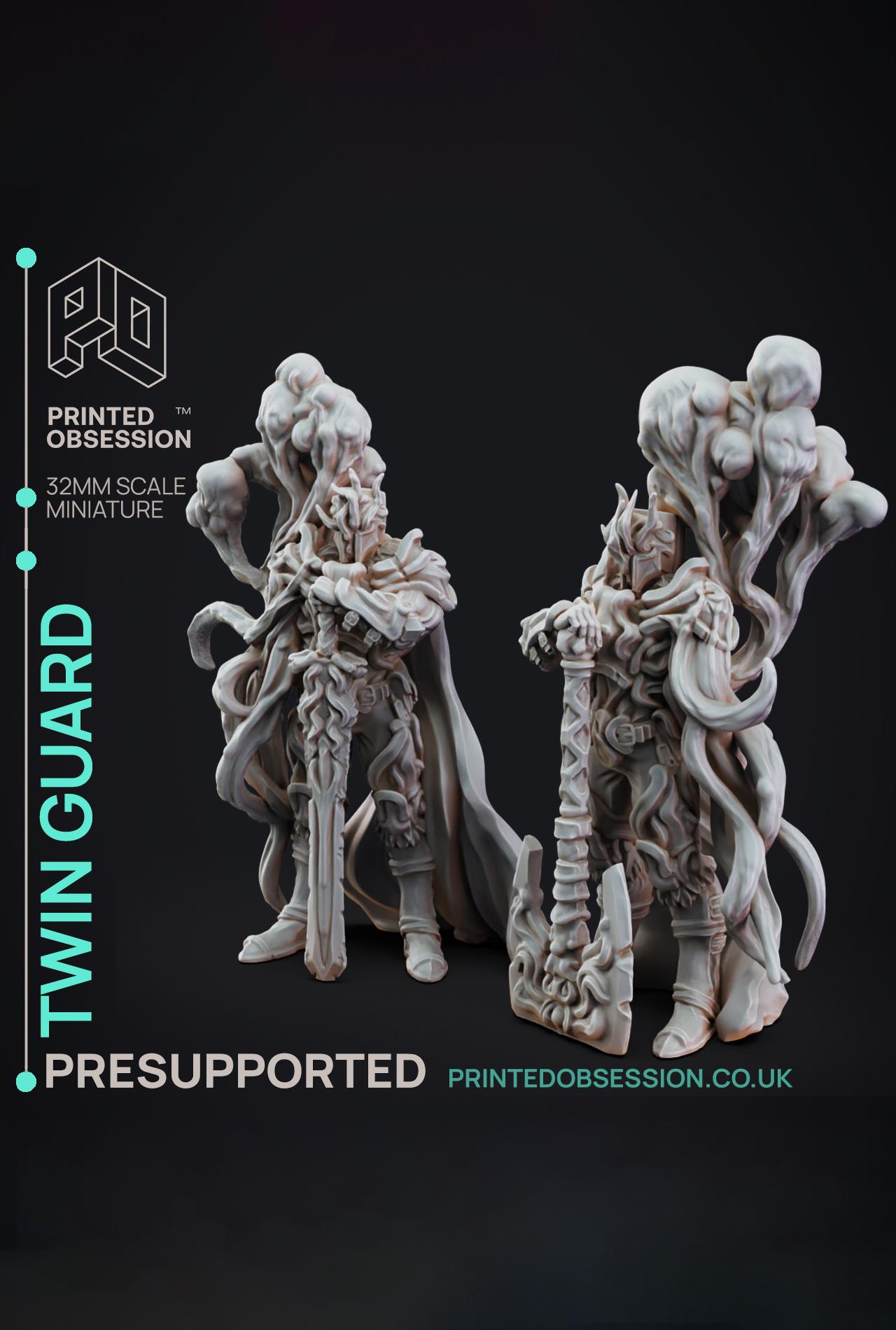 Twin Guard - The Mists of Change - PRESUPPORTED - Illustrated and Stats - 32mm scale			 3d model