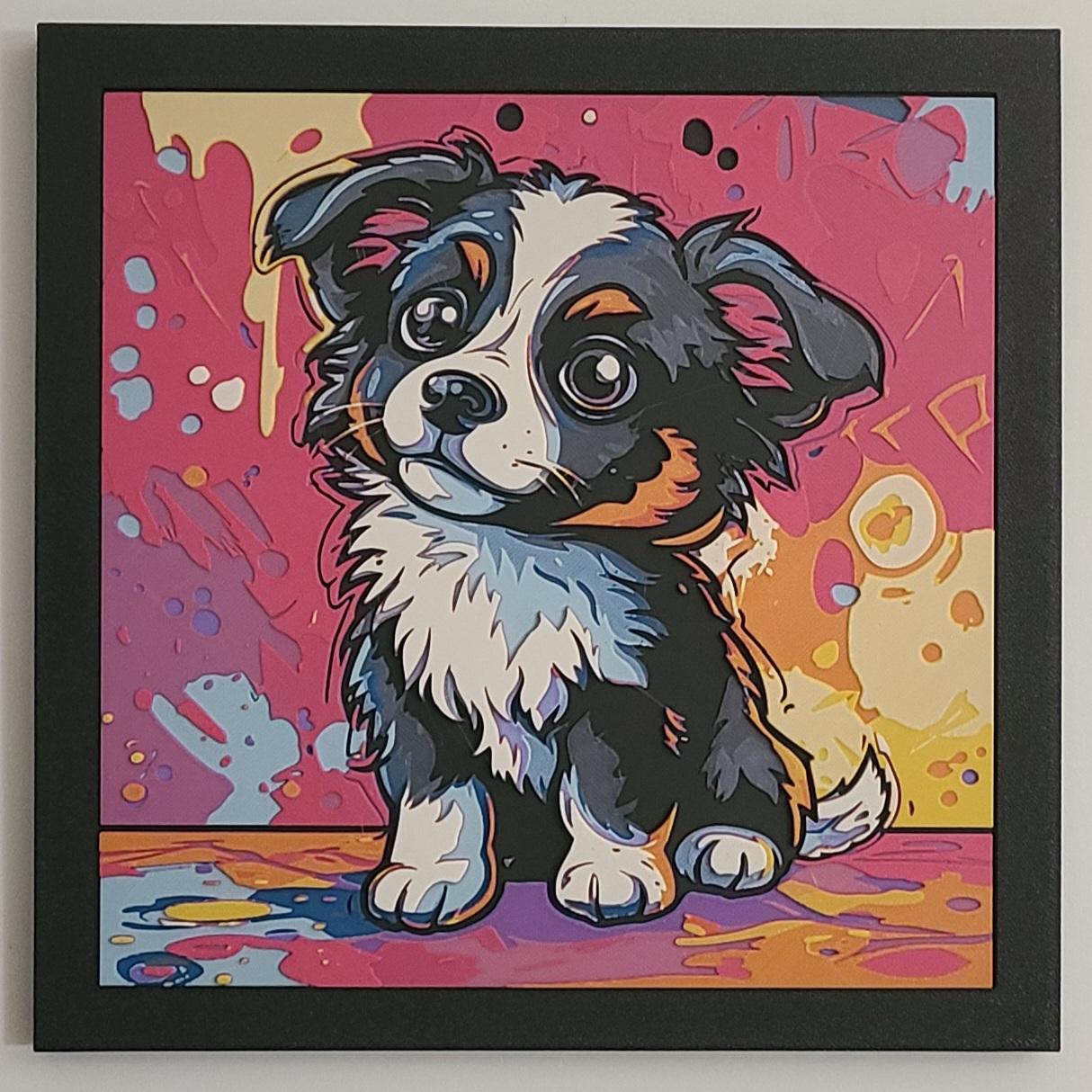 Australian Shepherd Puppy - Filament Painting  3d model