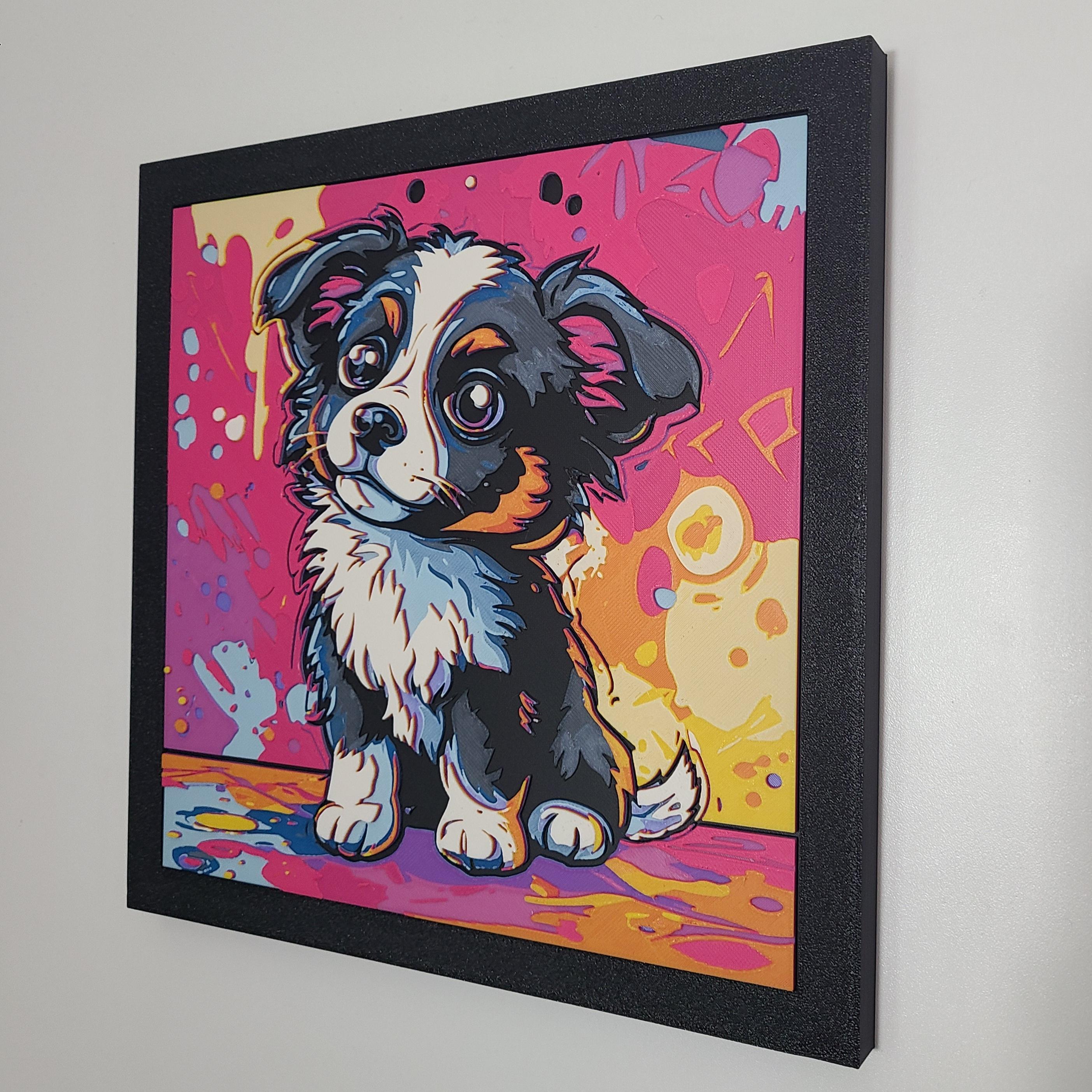 Australian Shepherd Puppy - Filament Painting  3d model