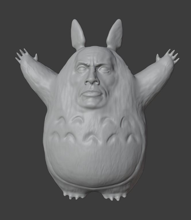 Totorock (The Rock + My Neighbor Totoro) - Support Free 3d model