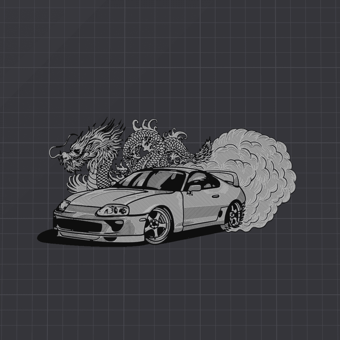 Monochrome Supra Magnet 3d model