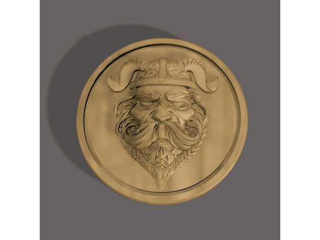 Viking Warrior Coin 3d model