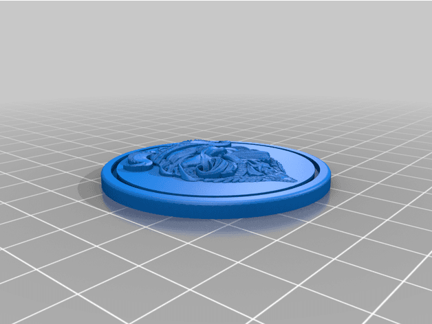 Viking Warrior Coin 3d model