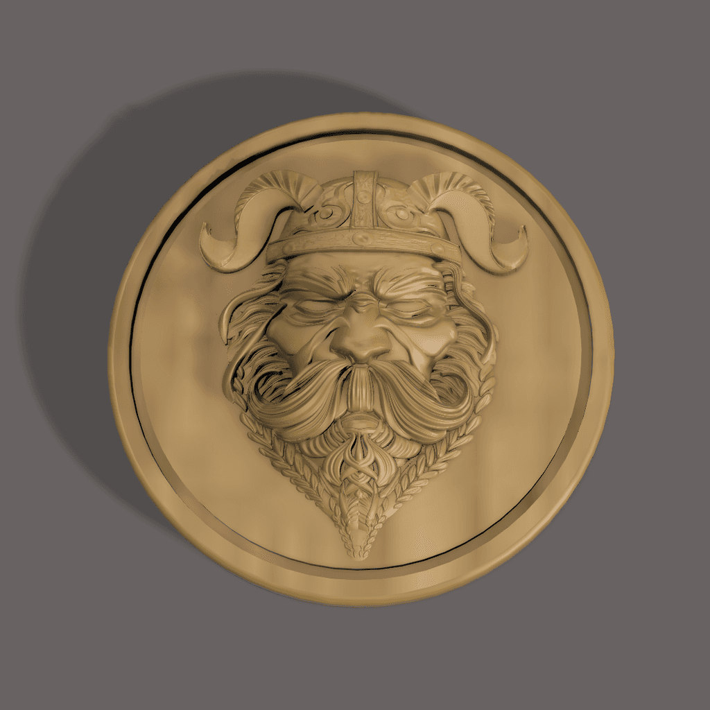 Viking Warrior Coin 3d model