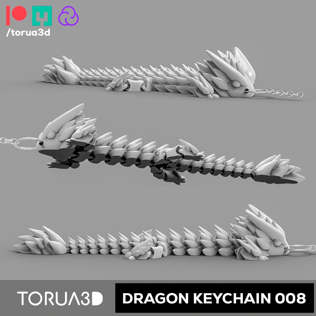 Articulated Dragon keychain 008 3d model