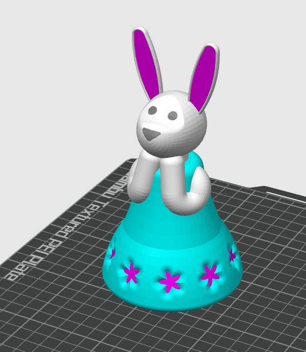 Print in Place Easter Bunny Girl 3d model