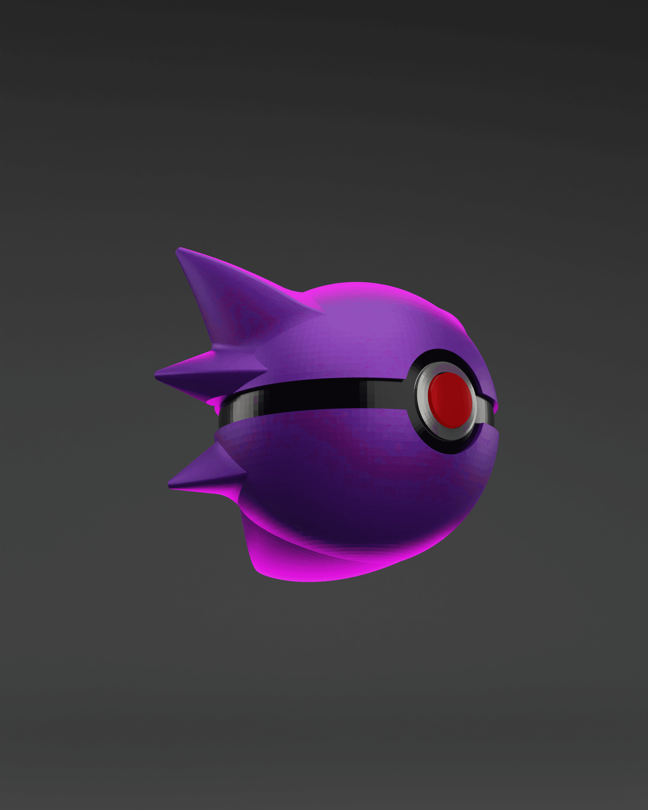 HauntBall Haunter Themed Pokeball - Fan Art 3d model