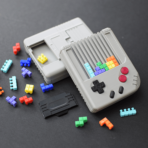 MINI TETRIS GAMEBOY - RETRO CONSOLE AND CONTAINER 3d model