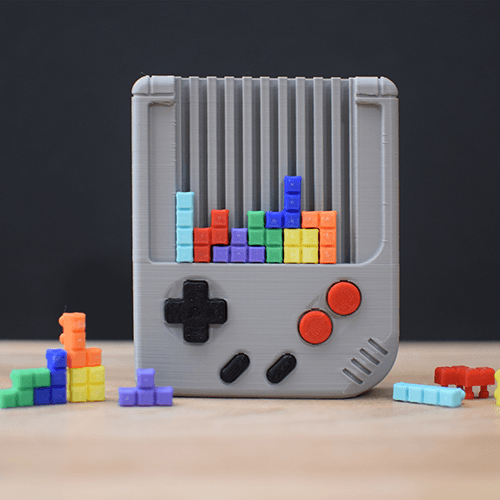 MINI TETRIS GAMEBOY - RETRO CONSOLE AND CONTAINER 3d model